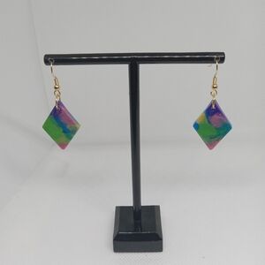 Hand Crafted Multicolor Diamond Earrings